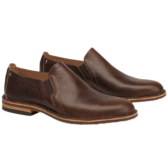 H.S. Trask Blaine Chocolate Bison Leather Slip-On Loafers Men's Shoes NWOT 13M - Picture 2 of 8